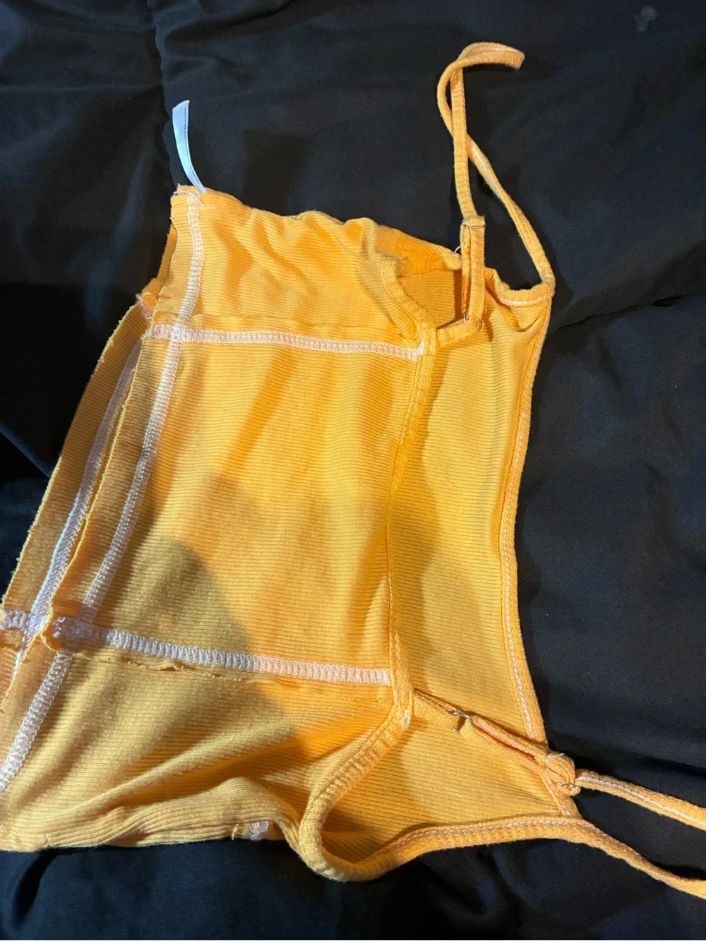 Out from under Yellow Ribbed Cropped Tank Top - Picture 3 of 3